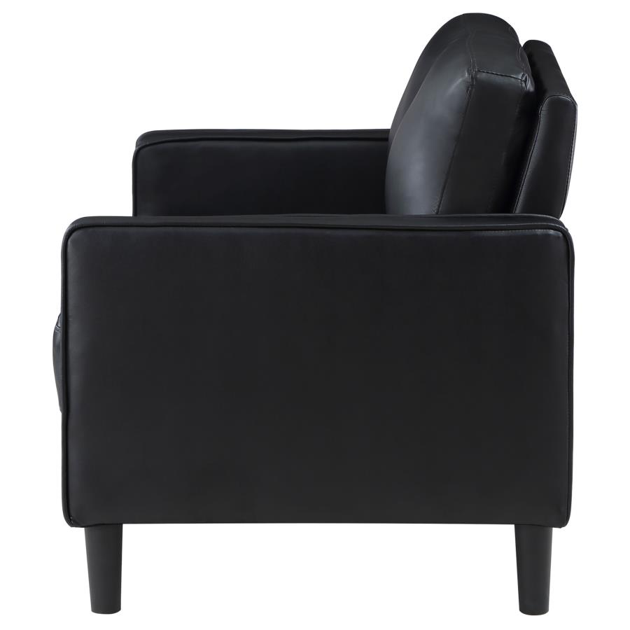 (image for) Ruth Upholstered Track Arm Loveseat Black