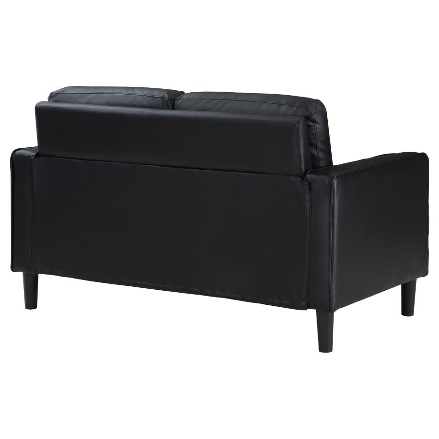 (image for) Ruth Upholstered Track Arm Loveseat Black