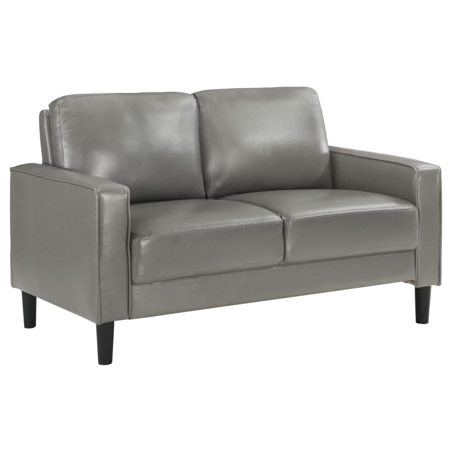 (image for) Ruth Upholstered Track Arm Loveseat Grey - Click Image to Close