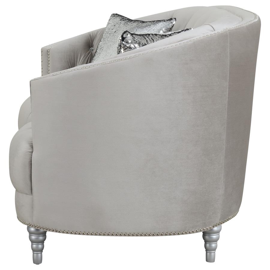 (image for) Avonlea Upholstered Sloped Arm Sofa Grey Velvet