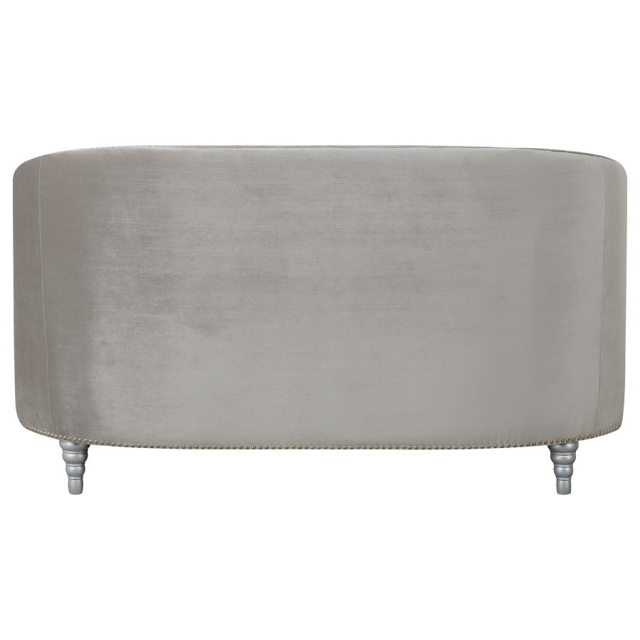 (image for) Avonlea Upholstered Sloped Arm Loveseat Grey Velvet