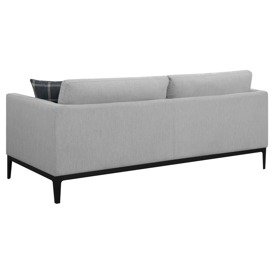 (image for) Apperson 2-piece Upholstered Track Arm Sofa Set Light Grey