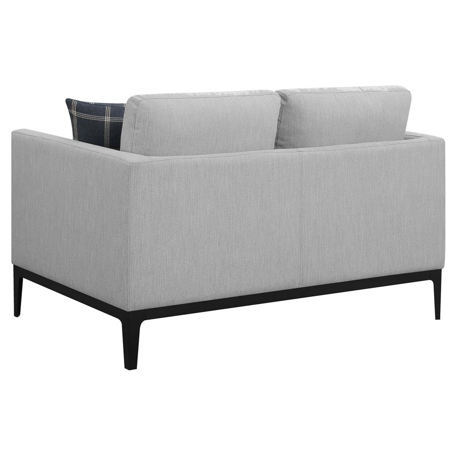 (image for) Apperson 2-piece Upholstered Track Arm Sofa Set Light Grey