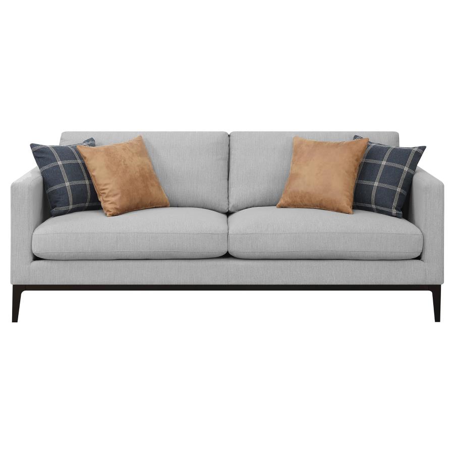 (image for) Apperson 3-piece Upholstered Track Arm Sofa Set Light Grey