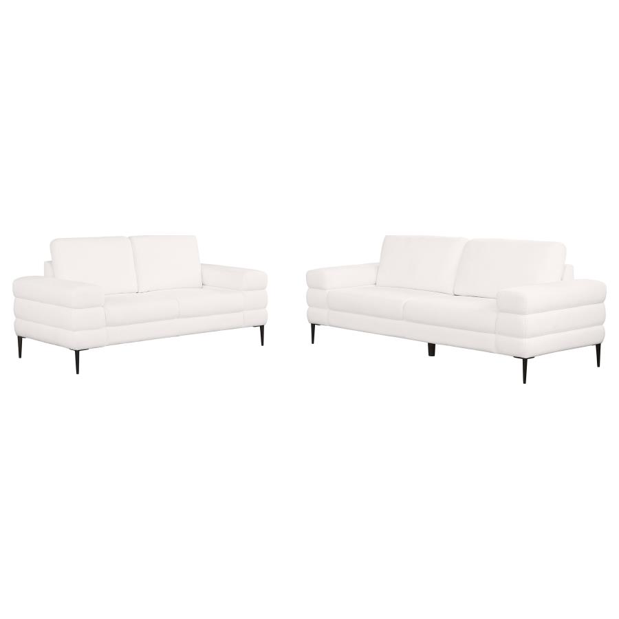 (image for) Jessel 2-piece Chenille Upholstered Sofa Set Ivory