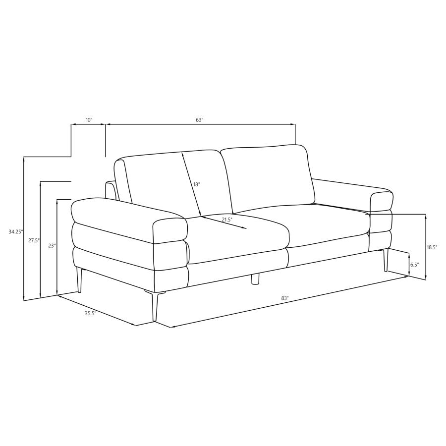 (image for) Jessel 2-piece Chenille Upholstered Sofa Set Ivory