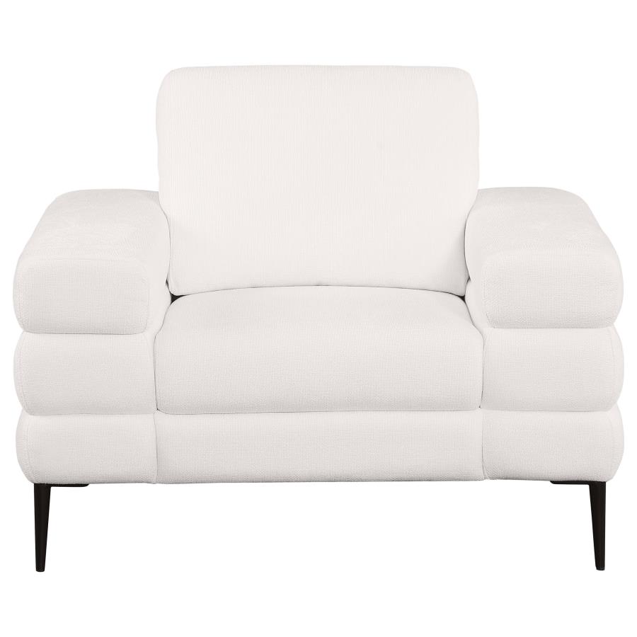 (image for) Jessel 3-piece Chenille Upholstered Sofa Set Ivory