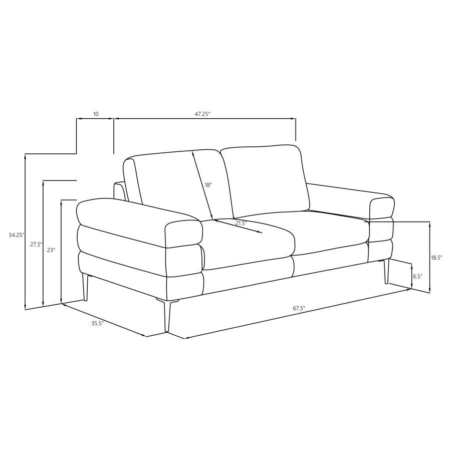 (image for) Jessel 3-piece Chenille Upholstered Sofa Set Ivory