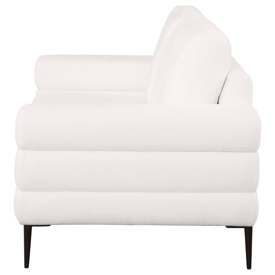 (image for) Jessel Chenille Upholstered Track Arm Loveseat Ivory