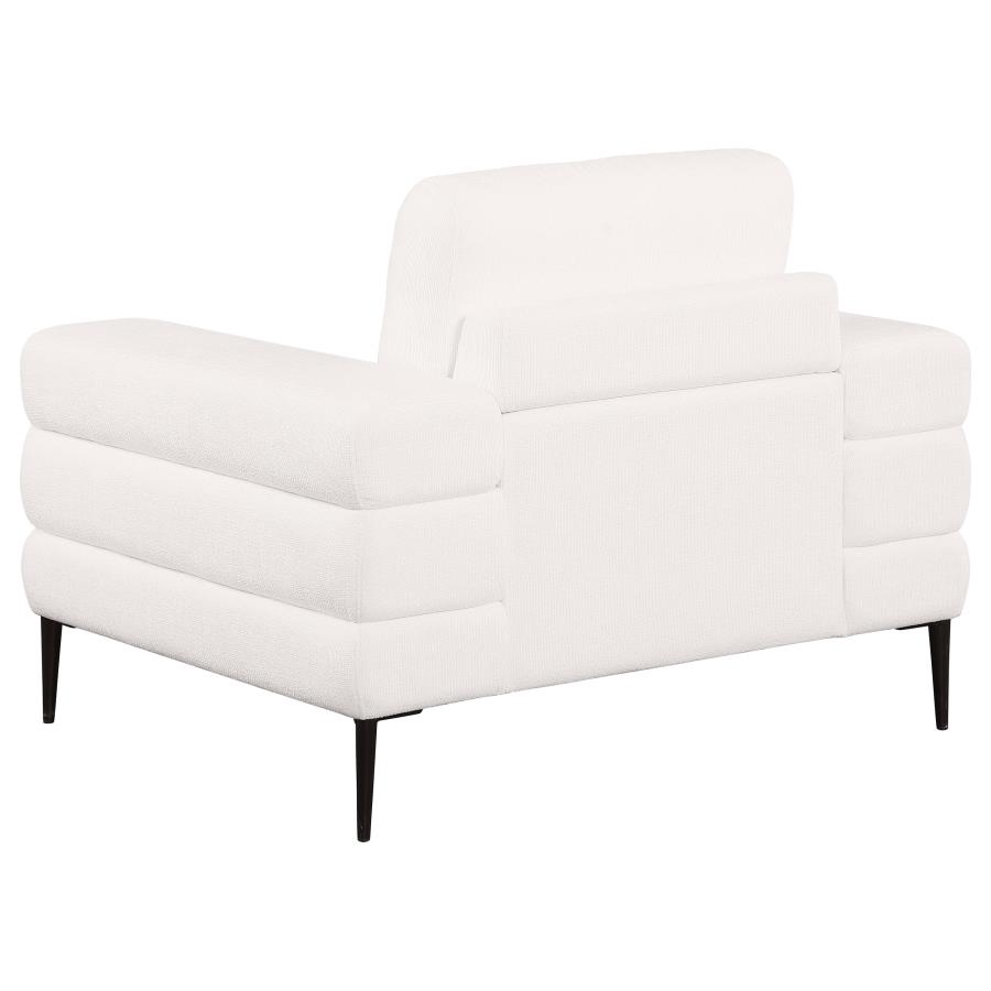 (image for) Jessel Chenille Upholstered Track Arm Chair Ivory