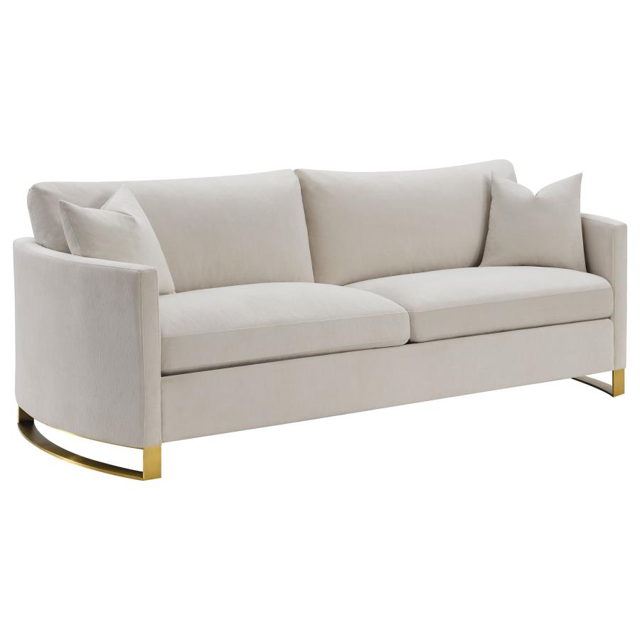 (image for) Corliss 2-piece Upholstered Arched Arm Sofa Set Beige