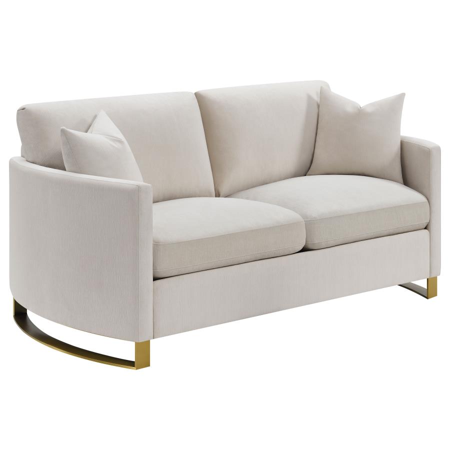 (image for) Corliss 2-piece Upholstered Arched Arm Sofa Set Beige