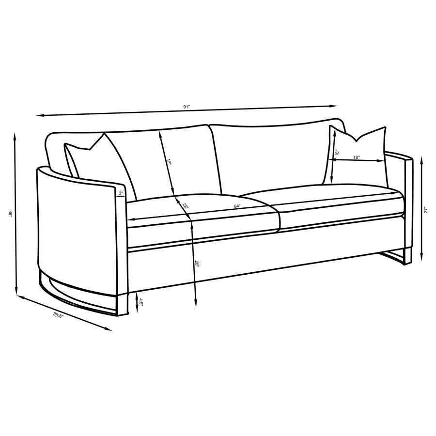 (image for) Corliss 2-piece Upholstered Arched Arm Sofa Set Beige