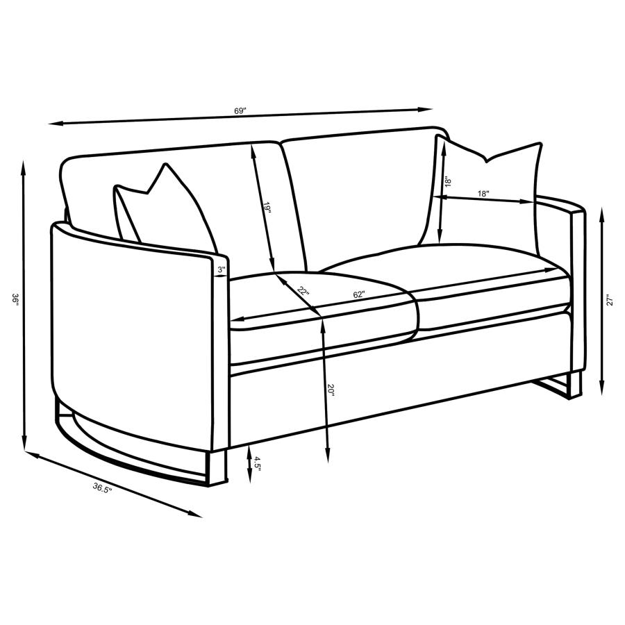 (image for) Corliss 2-piece Upholstered Arched Arm Sofa Set Beige