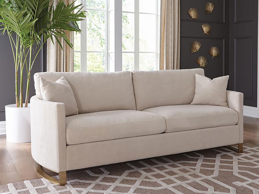 (image for) Corliss Upholstered Arched Arm Sofa Beige