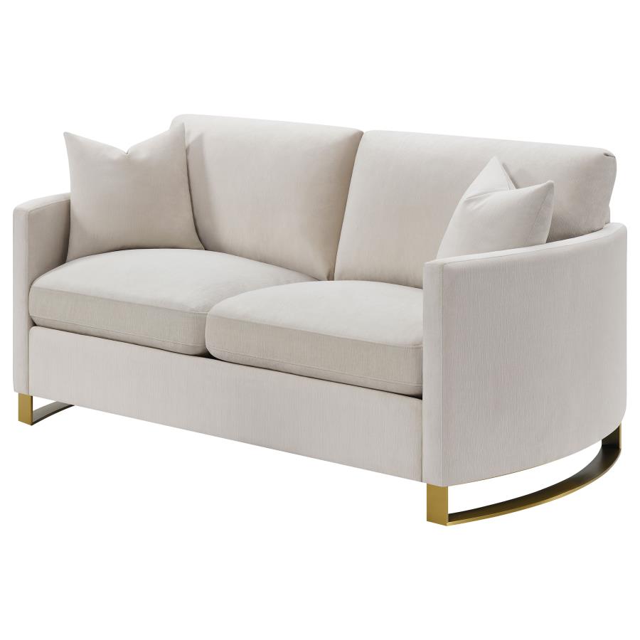 (image for) Corliss Upholstered Arched Arm Loveseat Beige