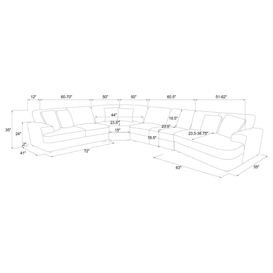 (image for) Emberson 4-piece Upholstered Modular Sectional Sofa Ivory