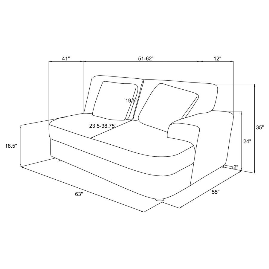 (image for) Emberson Upholstered RAF Cuddler Ivory