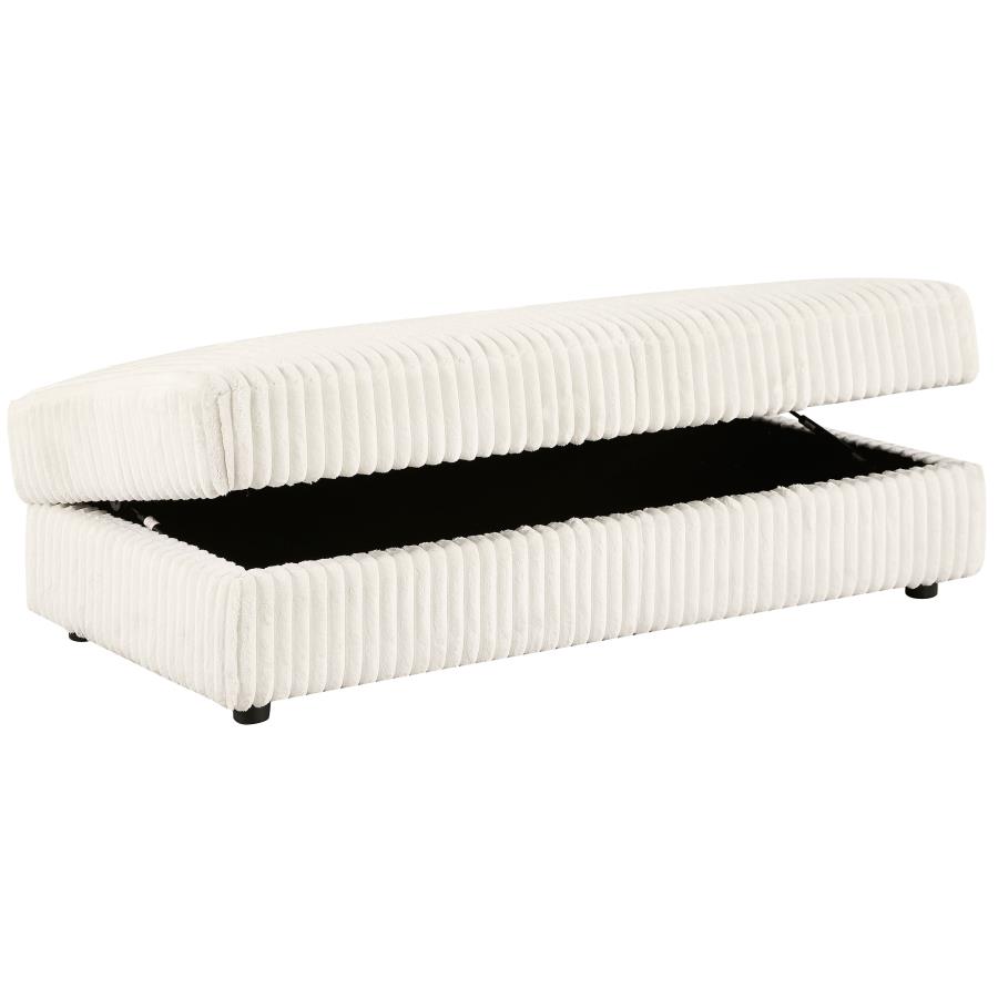 (image for) Emberson Upholstered Rectangular Storage Ottoman Ivory