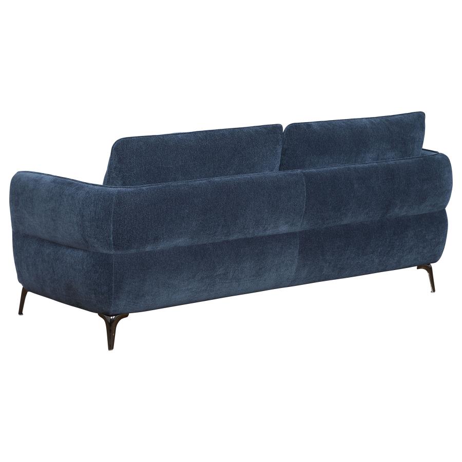 (image for) Lively 2-piece Chenille Upholstered Sofa Set Blue