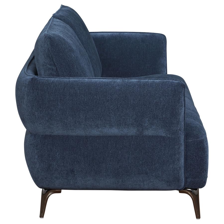 (image for) Lively 2-piece Chenille Upholstered Sofa Set Blue