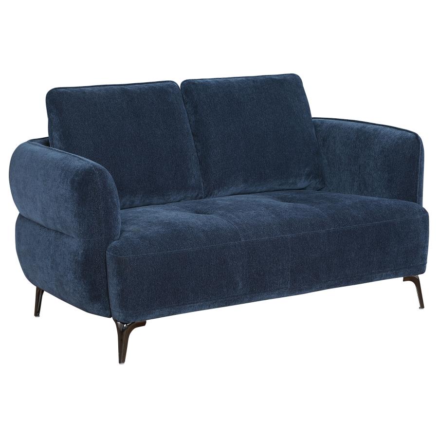 (image for) Lively 2-piece Chenille Upholstered Sofa Set Blue