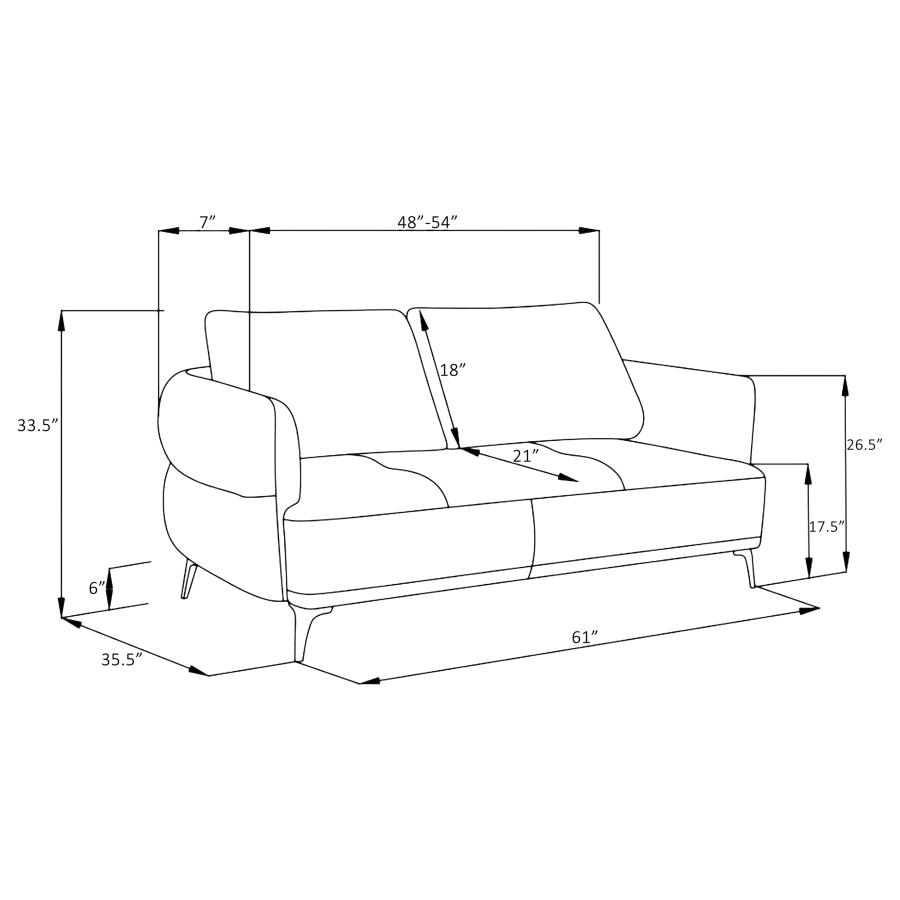 (image for) Lively 2-piece Chenille Upholstered Sofa Set Blue