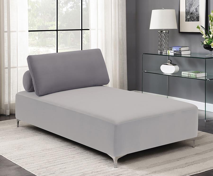 (image for) Giovanni Upholstered Accent Chaise Lounger Grey