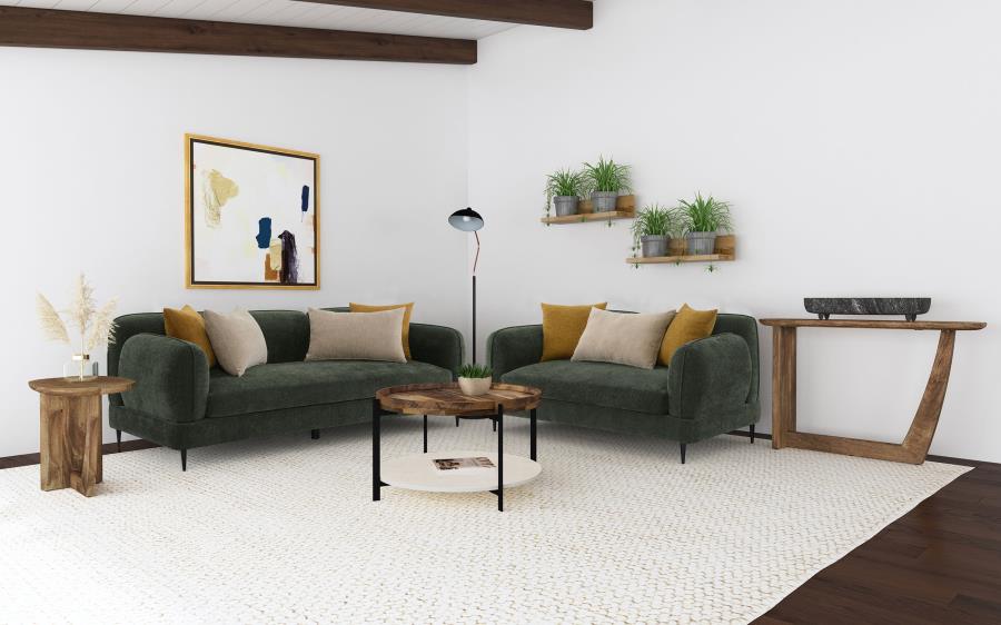 (image for) Jade 2-piece Chenille Upholstered Sofa Set Green