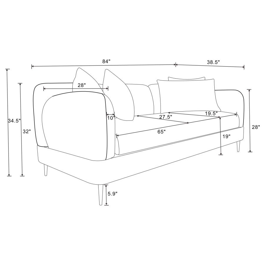 (image for) Jade 2-piece Chenille Upholstered Sofa Set Green