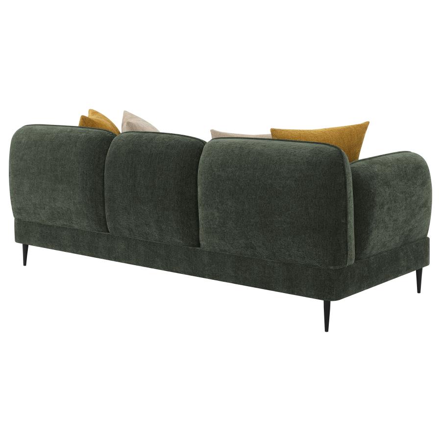 (image for) Jade Chenille Upholstered Modern Track Arm Sofa Green