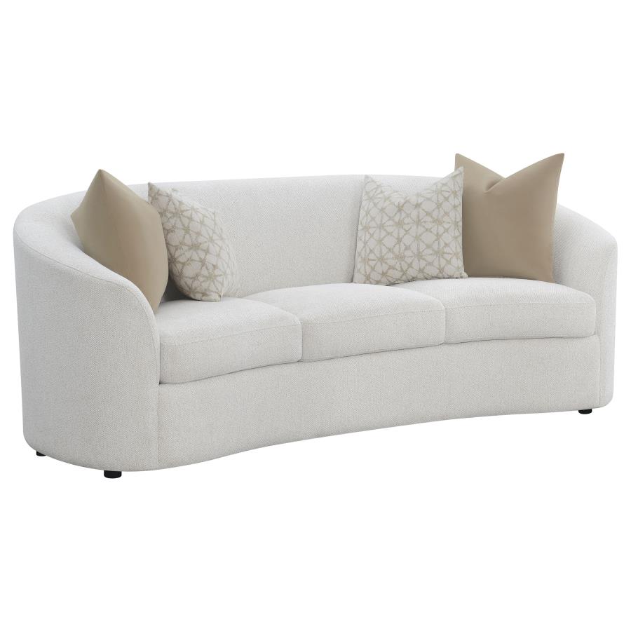 (image for) Rainn 3-piece Boucle Upholstered Sloped Arm Sofa Set Latte