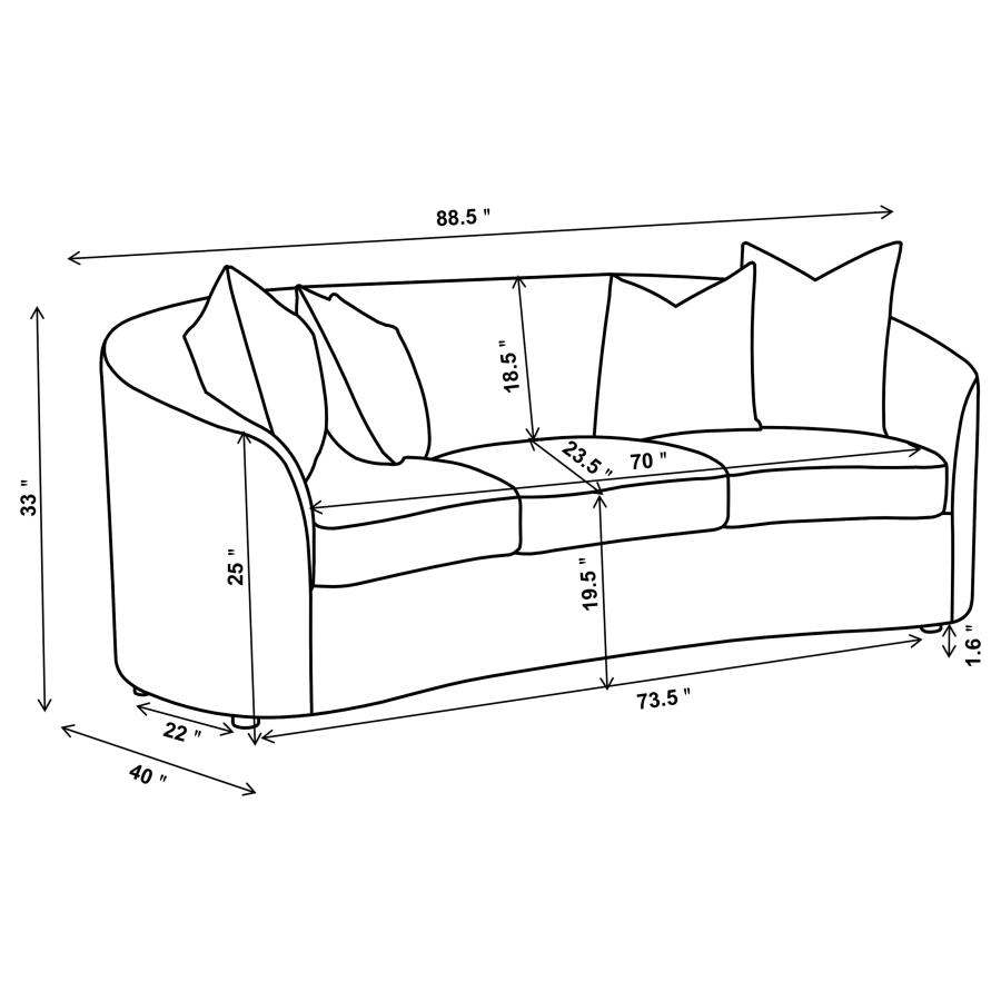 (image for) Rainn 3-piece Boucle Upholstered Sloped Arm Sofa Set Latte