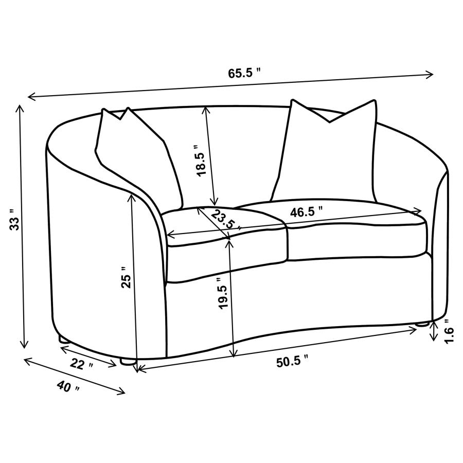 (image for) Rainn 3-piece Boucle Upholstered Sloped Arm Sofa Set Latte