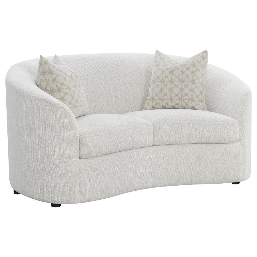 (image for) Rainn Boucle Upholstered Sloped Arm Loveseat Latte