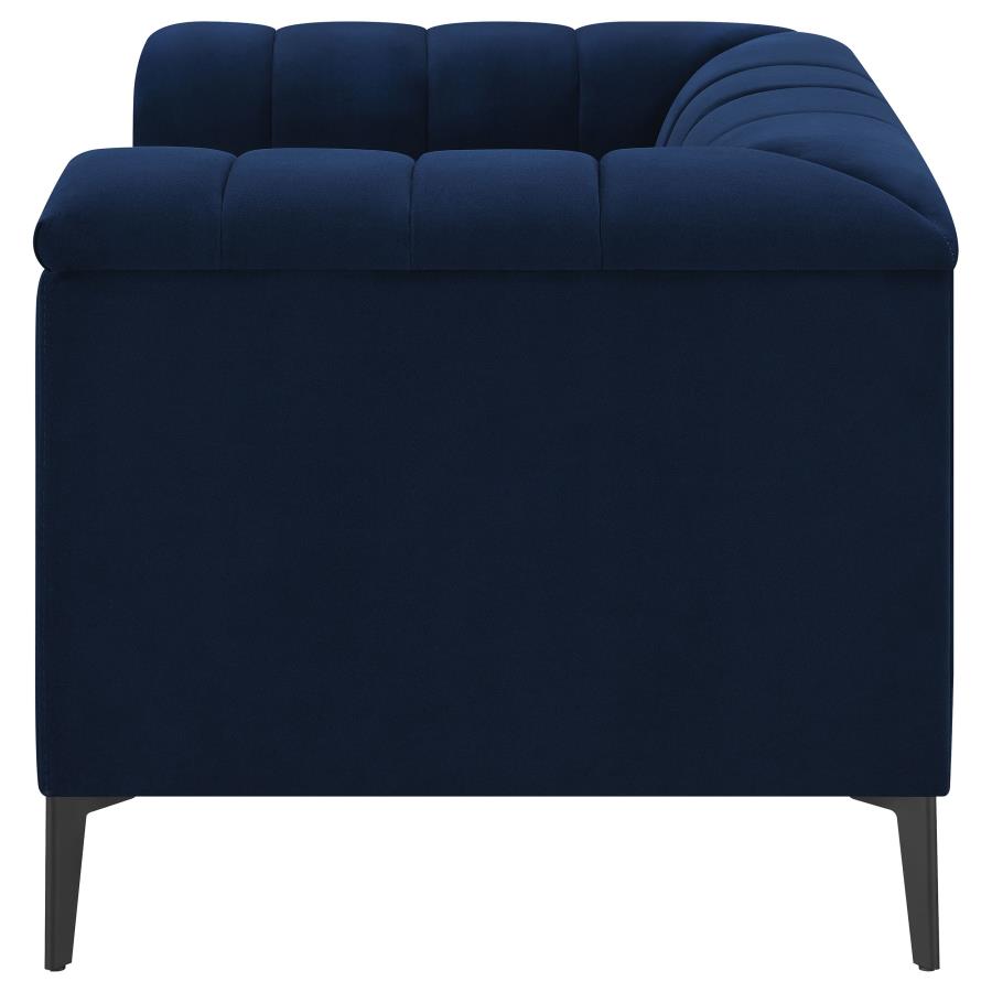 (image for) Chalet Upholstered Tuxedo Arm Tufted Chair Blue