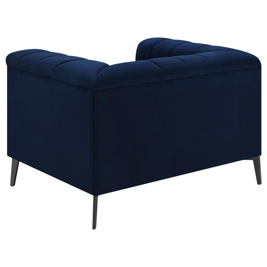 (image for) Chalet Upholstered Tuxedo Arm Tufted Chair Blue