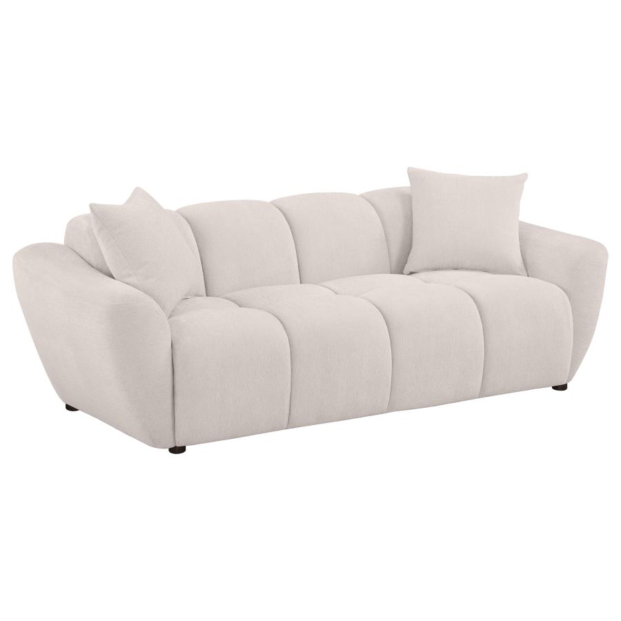 (image for) Destino Chenille Upholstered Splayed Arm Sofa Greige