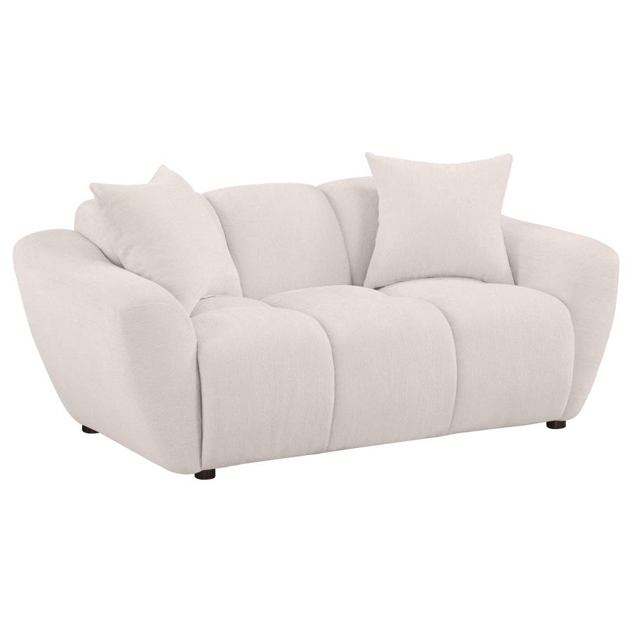 (image for) Destino Chenille Upholstered Splayed Arm Loveseat Greige