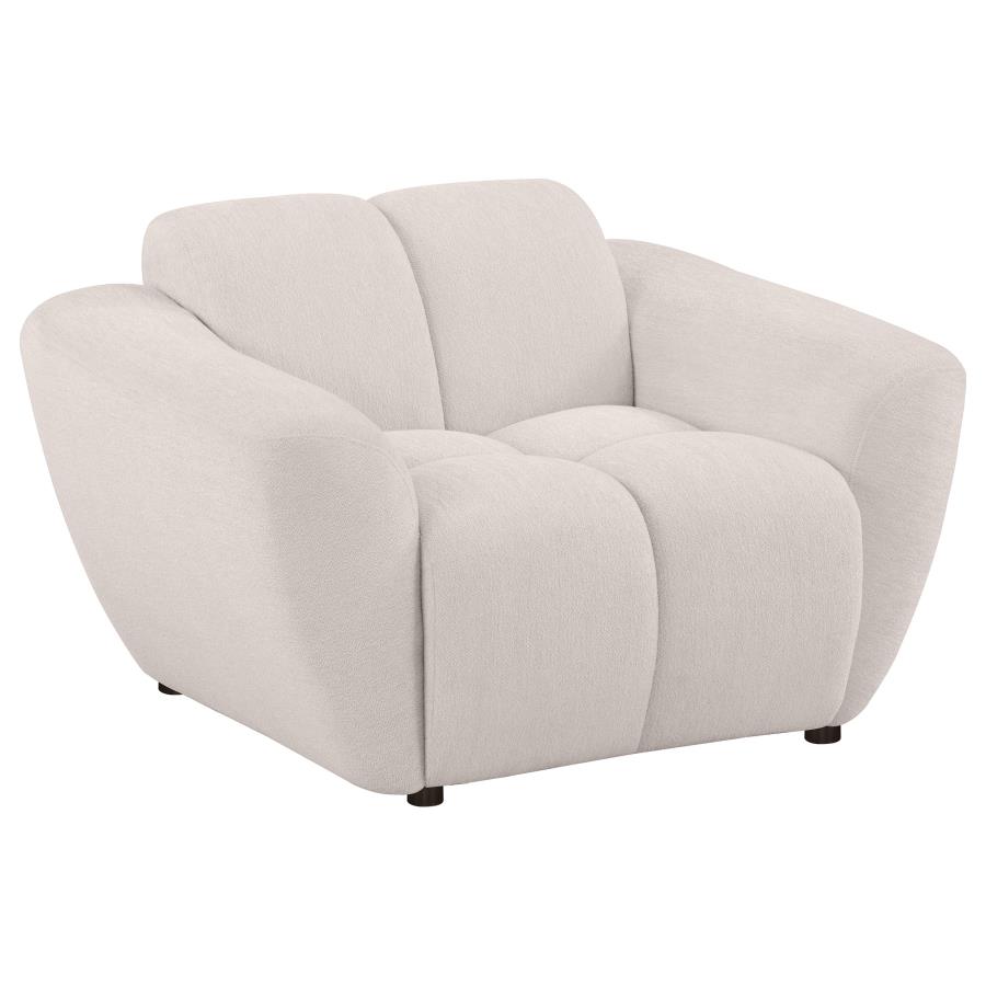 (image for) Destino Chenille Upholstered Splayed Arm Accent Chair Greige