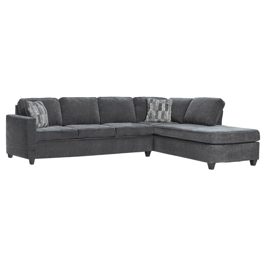 (image for) Mccord Upholstered Track Arm Sectional Sofa Dark Grey