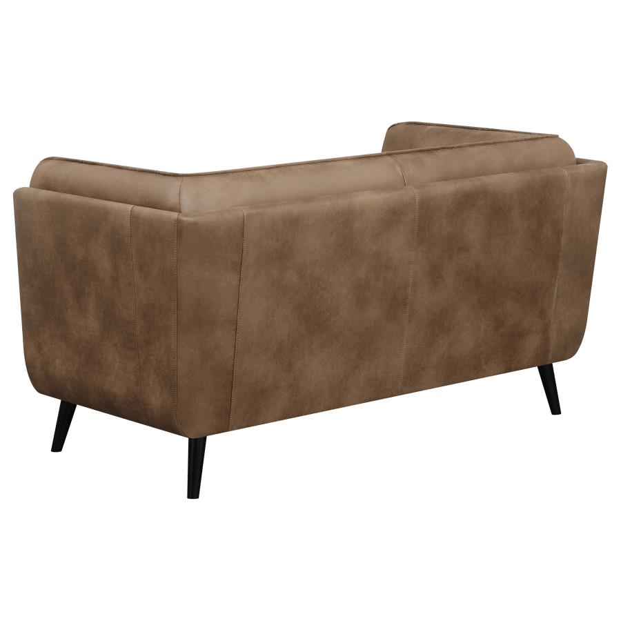 (image for) Thatcher 2-piece Upholstered Tuxedo Arm Sofa Set Brown