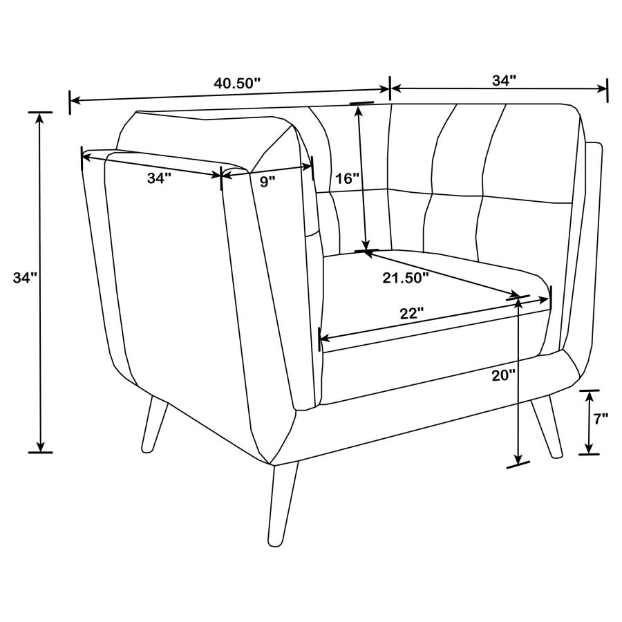 (image for) Thatcher 3-piece Upholstered Tuxedo Arm Sofa Set Brown