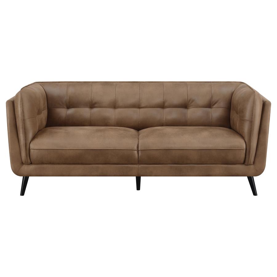 (image for) Thatcher Upholstered Tuxedo Arm Tufted Sofa Brown