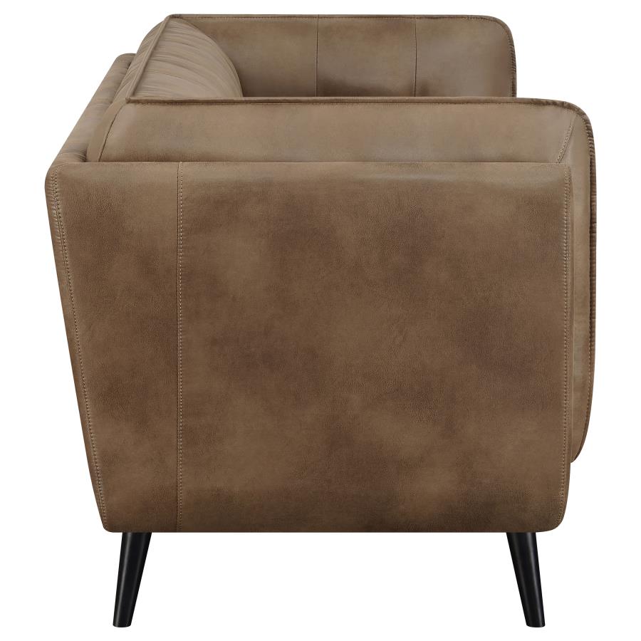 (image for) Thatcher Upholstered Tuxedo Arm Tufted Sofa Brown