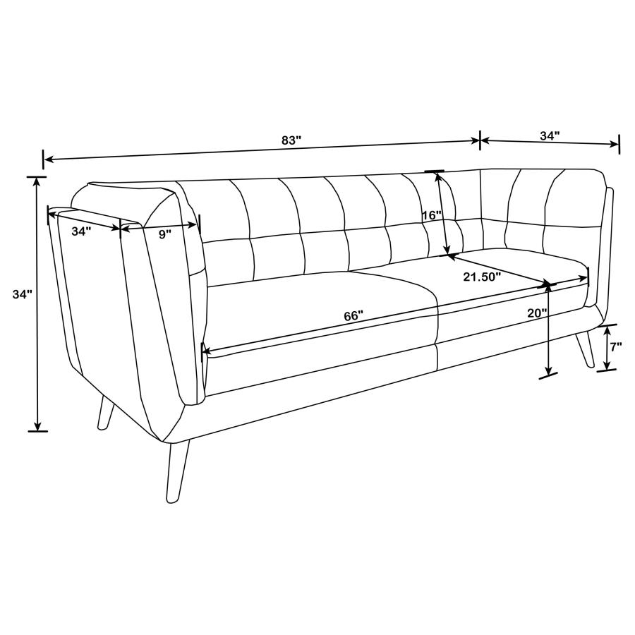 (image for) Thatcher Upholstered Tuxedo Arm Tufted Sofa Brown