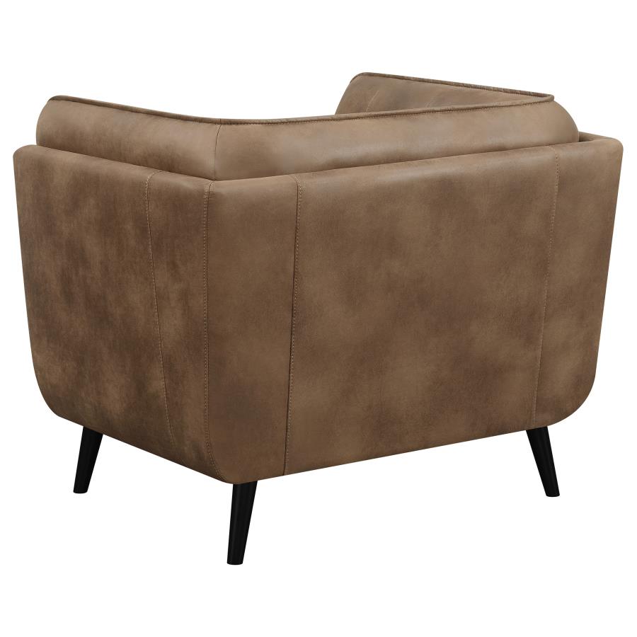 (image for) Thatcher Upholstered Tuxedo Arm Tufted Accent Chair Brown