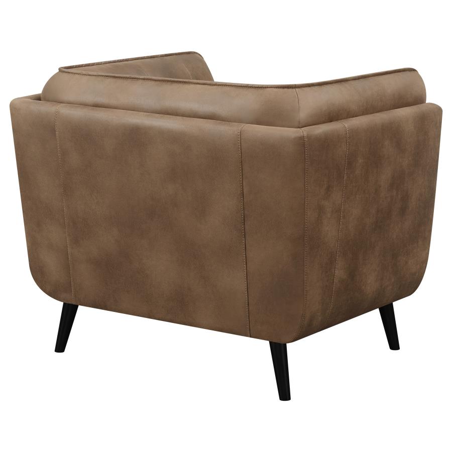 (image for) Thatcher Upholstered Tuxedo Arm Tufted Accent Chair Brown