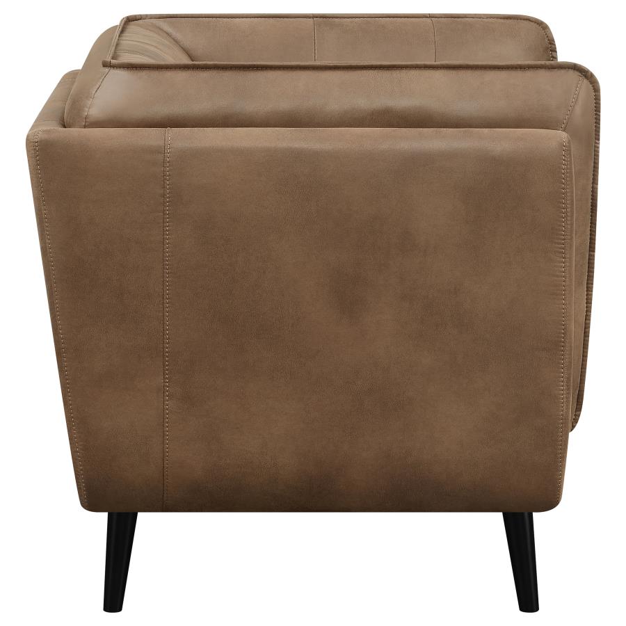 (image for) Thatcher Upholstered Tuxedo Arm Tufted Accent Chair Brown