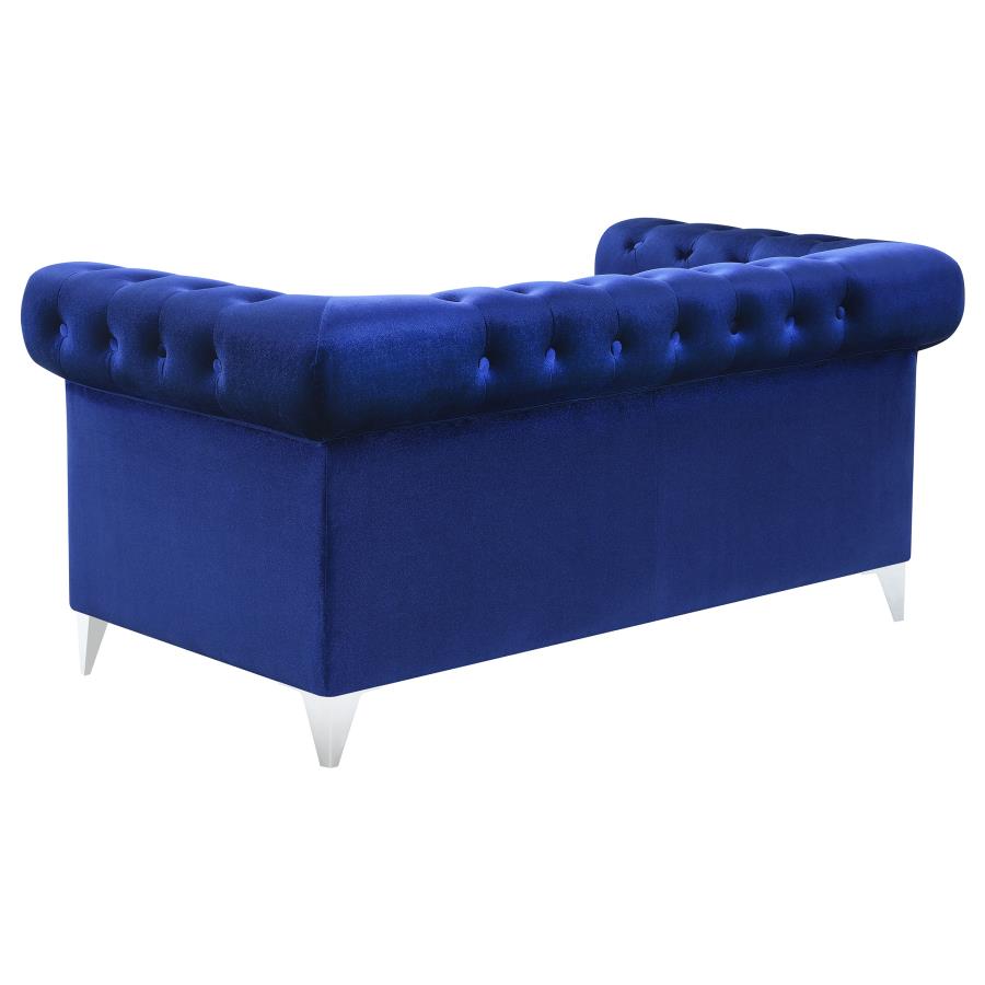 (image for) Bleker 2-piece Upholstered Tuxedo Arm Tufted Sofa Set Blue